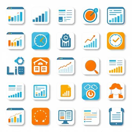 A collage of icons representing different accounting software interfaces.