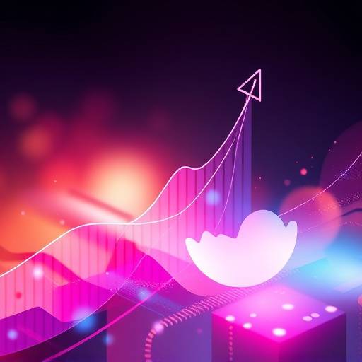 Abstract representation of upward financial growth with digital elements