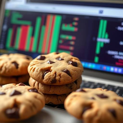 Illustration representing cookies and data tracking on a website